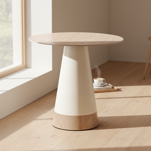 도매 공장 가구 북유럽 스타일 4인용 레스토랑 카페 주방 테이블 직경 80cm 모던 원형 식탁 (신터드 스톤) - Product Image 1