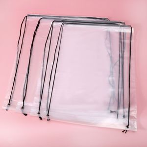 Transparent <b>Drawstring</b> <b>Backpack</b> Bag Pe08 Unisex Rope Handle Shopping Mall Use - Product Image 3