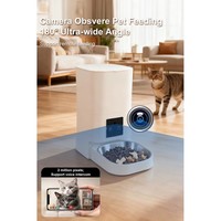 Distributeur automatique intelligent de nourriture pour animaux de compagnie 6,5 L avec caméra WiFi, contrôle à distance par application, portions programmables, distributeur de nourriture pour chats et chiens
