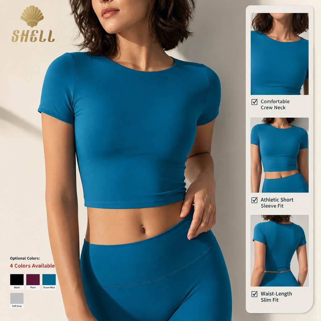 New Arrivals Breathable High Elastic Short Sleeve Tops Sweat Wicking Comfortable Slim Athleisure Women's T-shirt Yoga Gym