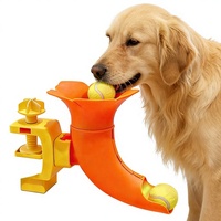 Jouet d'intérieur pour chien, lanceur de balles à gravité en forme de trompette, non électrique, avec pince de fixation pour table/bureau