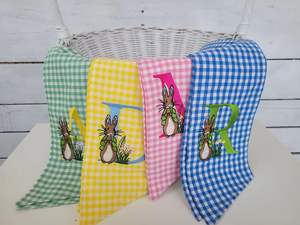 Personalizado bordado personalizado bebé recién nacido chupete cadena infantil bebé niño niña Gingham chupete Clips bebé babero conjunto 2025 - Product Image 6