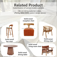 Chaise de bar en bois massif de luxe, tabouret de bar rembourré en bois de frêne, chaise haute pour hôtel, salon ou bar