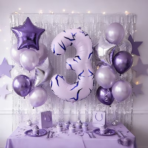 <span class=keywords><strong>Globo</strong></span> Número Gigante de 40 Pulgadas con Diseño de <span class=keywords><strong>Tatuaje</strong></span> Temático, Globos de Aluminio Lavanda para Fiestas, Cumpleaños y Aniversarios - Product Image 1