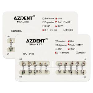Azdent <span class=keywords><strong>Dental</strong></span> Mini Roth 022 345 Kancalı Yapıştırılabilir Metal Diş Braketleri Fabrika Fiyatı - Product Image 1