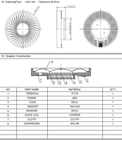 Unité de haut-parleur néodyme 300 ohms / Haut-parleur interne pour la fabrication de casques personnalisés