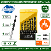 Ensemble de forets à bois à trois points, 8 pièces, ouvre-planche, boîte en plastique de 3-10mm, foret à bois, vente en gros