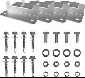 Solar Panel Mounting Z Brackets with Nuts and Bolts Set of 4 Units, Supporting for RV, Boat, Roof, Wall