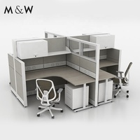 M&W Foshan Manufacture 4 Person Office Cubicle Workstation Partition Aluminum Sales Cubicle Partition