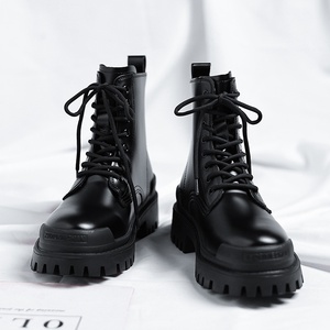 Bottes <span class=keywords><strong>Chelsea</strong></span> d'hiver style britannique pour hommes, bottes de travail à tige haute et semelle épaisse, bottes de moto rehaussantes pour hommes - Product Image 3