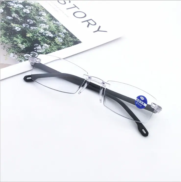 2023 Rimless पढ़ने के चश्मे विरोधी नीले प्रकाश Presbyopic चश्मा Gafas डे Lectura डिजाइनर चश्मा पढ़ना