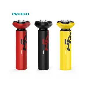 PRITECH USB Tipo-C carregamento Elétrico Recarregável 4d Rotary Shaver Sem Fio Triplo Lâmina Shavers Para Homens