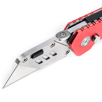 Couteau pliant utilitaire en métal personnalisé avec logo OEM, lame interchangeable, poignée en alliage d'aluminium, design artistique en papier coulissant, portable