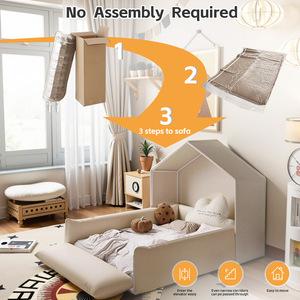<span class=keywords><strong>Cuna</strong></span> de Estilo Nórdico Creativa con Esponja Comprimida, Barandilla de Seguridad, Cama Infantil para el Suelo - Product Image 2