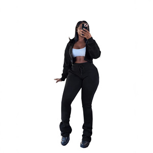 TW809 Set Due Pezzi <span class=keywords><strong>Donna</strong></span> Autunno Inverno, Felpa Spessa <span class=keywords><strong>con</strong></span> <span class=keywords><strong>Cappuccio</strong></span> e Zip, <span class=keywords><strong>Cardigan</strong></span> <span class=keywords><strong>con</strong></span> Pantaloni, Abbigliamento Streetwear - Product Image 4