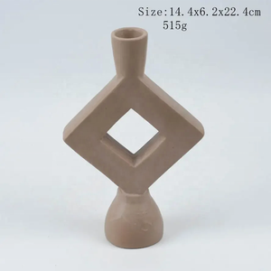 Trắng gốm hình học Vòng taper người giữ ngọn nến thiết lập anthropologie người giữ ngọn nến thủ công - Product Image 3
