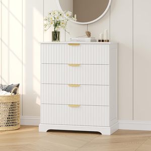 Mueble <span class=keywords><strong>de</strong></span> <span class=keywords><strong>Entrada</strong></span> Personalizado con 4 Cajones para Dormitorio, Cómoda con Tiradores Metálicos, Cajonera <span class=keywords><strong>de</strong></span> Madera para Sala <span class=keywords><strong>de</strong></span> Estar - Product Image 1