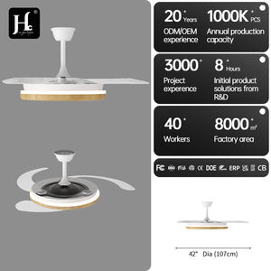 Ventilador de Techo LED Decorativo de 42 Pulgadas con Control Remoto, Cuerpo de Madera Maciza, Aspas Ocultas, Motor de Corriente Continua, Certificado CE ROHS EMC - Product Image 5