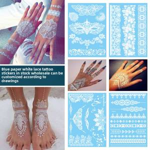 Tatuaje Temporal Elegante de Encaje Blanco para Boda/Novia/Fiesta de Despedida de Soltera, Adhesivo Corporal Impermeable, Estilo Henna - Product Image 6