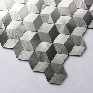 Vevor — moule gris métal argent, nouvelle décoration intérieure, salle de bains, 3d auto-<span class=keywords><strong>adhésif</strong></span> mural, écorce et bâton, carreaux de mosaïque - Product Image 4