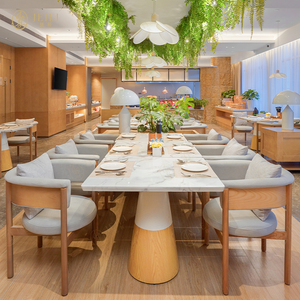 Nuovo Design di Tavoli in Marmo per Hotel e <span class=keywords><strong>Ristoranti</strong></span> Nordici, Set di Tavoli e Sedie in Legno Durevole per Arredamento Alberghiero - Product Image 5