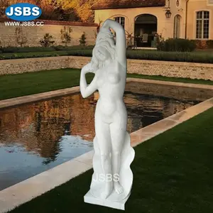 Patung Mandi Wanita Telanjang Marmer Putih Berukir, Dekorasi Patung Istana Schhilang