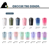 Vaso de Café Negro de 13 oz, Vaso Térmico de Acero Inoxidable Aislado de 17 oz, Venta al por Mayor, Termo con Pantalla de Temperatura, Vaso Personalizado con Impresión