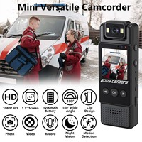 Mini caméra corporelle WiFi 1080P HD avec objectif rotatif à 180°, vision nocturne, détection de mouvement, écran 1,3 pouces, portable, à clipser, marque OEM