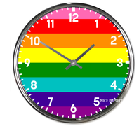 Horloges murales rondes Rainbow (design original), horloge silencieuse classique sans tic-tac, fonctionnant sur piles, pour bureau, salon