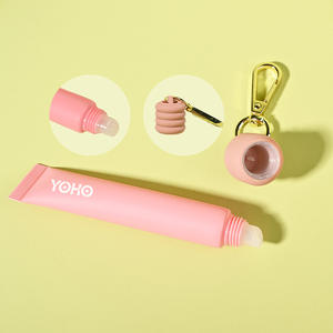 Envase de Brillo Labial Rosa con Accesorios de Dijes Bonitos, Envase Cosmético de Plástico Vacío para Lápiz Labial con Tapa de Rosca - Product Image 2