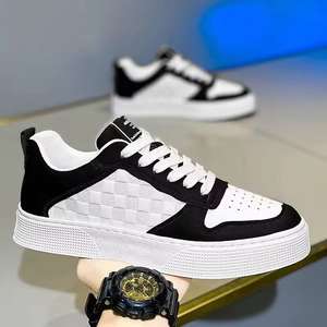 Nouvelles chaussures de sport respirantes pour hommes, à bout rond, blanches, noires et multicolores, pour l'extérieur, décontractées, à plateforme. - Product Image 5