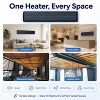 1000W basse puissance électrique infrarouge lointain chauffage panneau mural radiant chauffage portable pour l'hiver