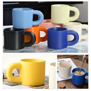 Taza de Café con Logotipo Pangpang, Asa Gruesa con Grabado de Fotos, Estilo Ins, Tazas de Cerámica Personalizadas para Beber - Product Image 2
