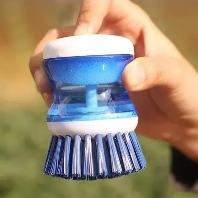 Basın düğme sıvı sabun dağıtım yıkama çanak Pot fırça