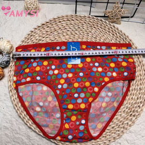 アミシ524 #   アフリカ低価格下着卸売 薄手ハイライズハイカットミルクシルク花柄エコフレンドリー大きいサイズ女性用 - Product Image 5