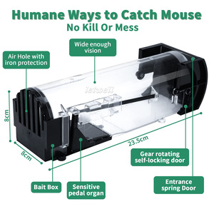 Piège à souris en plastique automatique et très efficace en ABS haut de gamme, <span class=keywords><strong>cage</strong></span> à souris humanisée sûre à utiliser autour des animaux domestiques et des enfants - Product Image 3