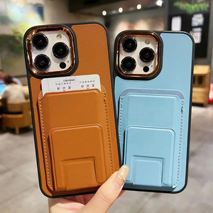 Biểu Tượng Tùy Chỉnh Da Sang Trọng Ví Điện Thoại Di Động Bìa Cho <span class=keywords><strong>Iphone</strong></span> 14 15 16 Pro Max PU <span class=keywords><strong>Wallet</strong></span> Trường Hợp Điện Thoại Với Chủ - Product Image 1