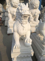 Sculpture de nuage à double dragon en marbre blanc, relief de dragon porte-bonheur, statue en pierre sculptée à la main, résistante aux intempéries, pour extérieur
