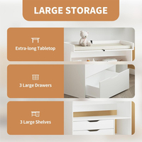 Table à langer de luxe blanche pour bébé avec commode à 3 tiroirs