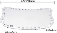 Tailai 180x180mm Plateau de tissage en acrylique transparent carré / en forme de chat, base de panier à crochet vierge, plusieurs tailles