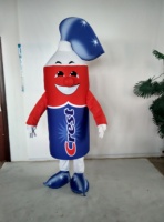 Costumes de mascotte publicitaires en peluche unisexe pour adultes, design 'Blue Sky Good Design', pour événements, en forme de dentifrice