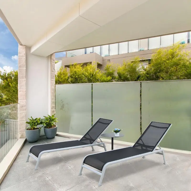 Lit de soleil double en rotin d'extérieur en osier pour loisirs Mobilier moderne de style chaise de plage Noir Jaune Blanc Cadre OEM Gris