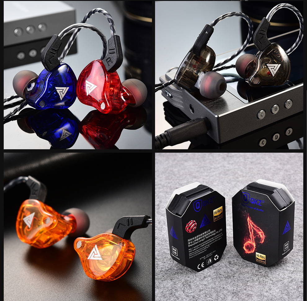 QKZ AK6 3.5mmHiFi有線イヤホンスポーツランニングヘッドフォン