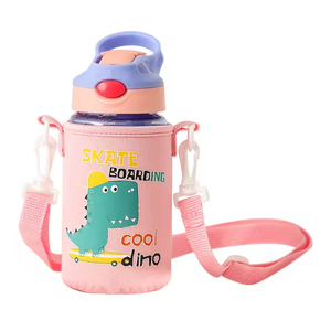 Bouteille d'eau grande capacité pour enfants avec paille, motif dessin animé, anti-chute, bouchon éjectable - Product Image 5