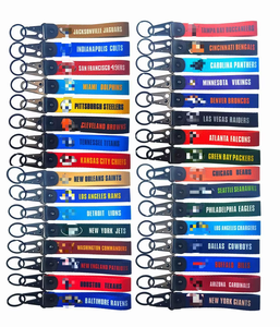Toptan Rugby futbol kordon anahtarlık bilek kayışı terylen Polyester Detroit Lions New York anahtarlık ayı desen baskı - Product Image 1