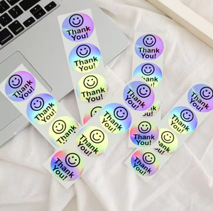 custom round shaped thank you sticker for small business - Product Image 3