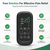 Appareil de massage TENS portable filaire, 25 niveaux réglables, dispositif électrique de soulagement de la douleur corporelle, 2 canaux de sortie, OEM ODM Musical