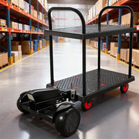 Nouvelle petite plateforme de stockage pliable en acier, chariot électrique à quatre roues pour le transport de marchandises