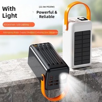 Vente en gros d'usine, batterie externe en plastique 22,5W à charge rapide 100000mAh, lampe solaire de camping, grande capacité, portable, pour l'extérieur