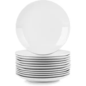Белая керамическая обеденная тарелка-купе 10,5 дюйма